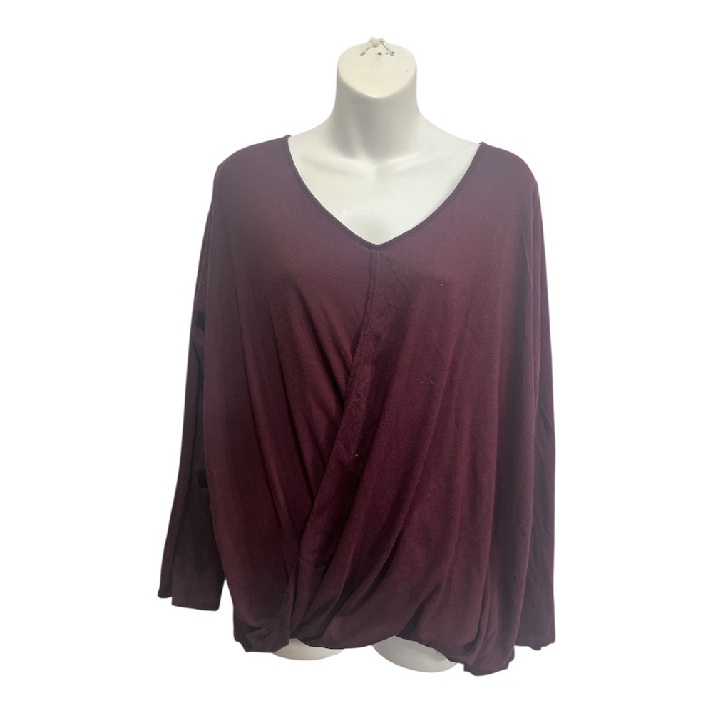 Express Deep plum Blouse with draped designed size large